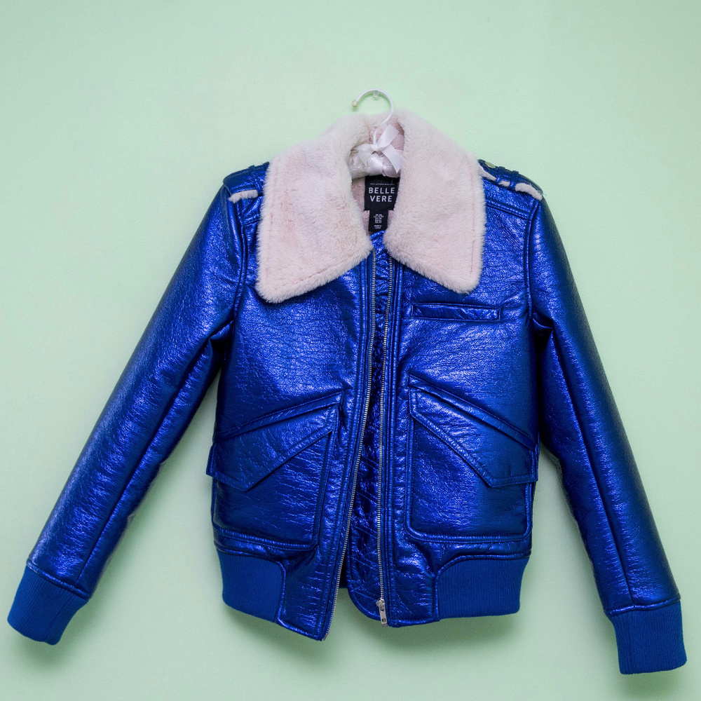 Belle Vere Electric Blue fur lined Jacket